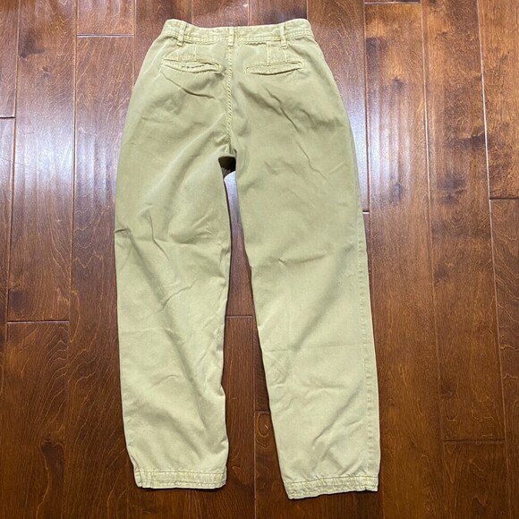 Free People Petite Khaki Chino Cotton Straight Leg Pants Women's Size 0 - Picture 3 of 7